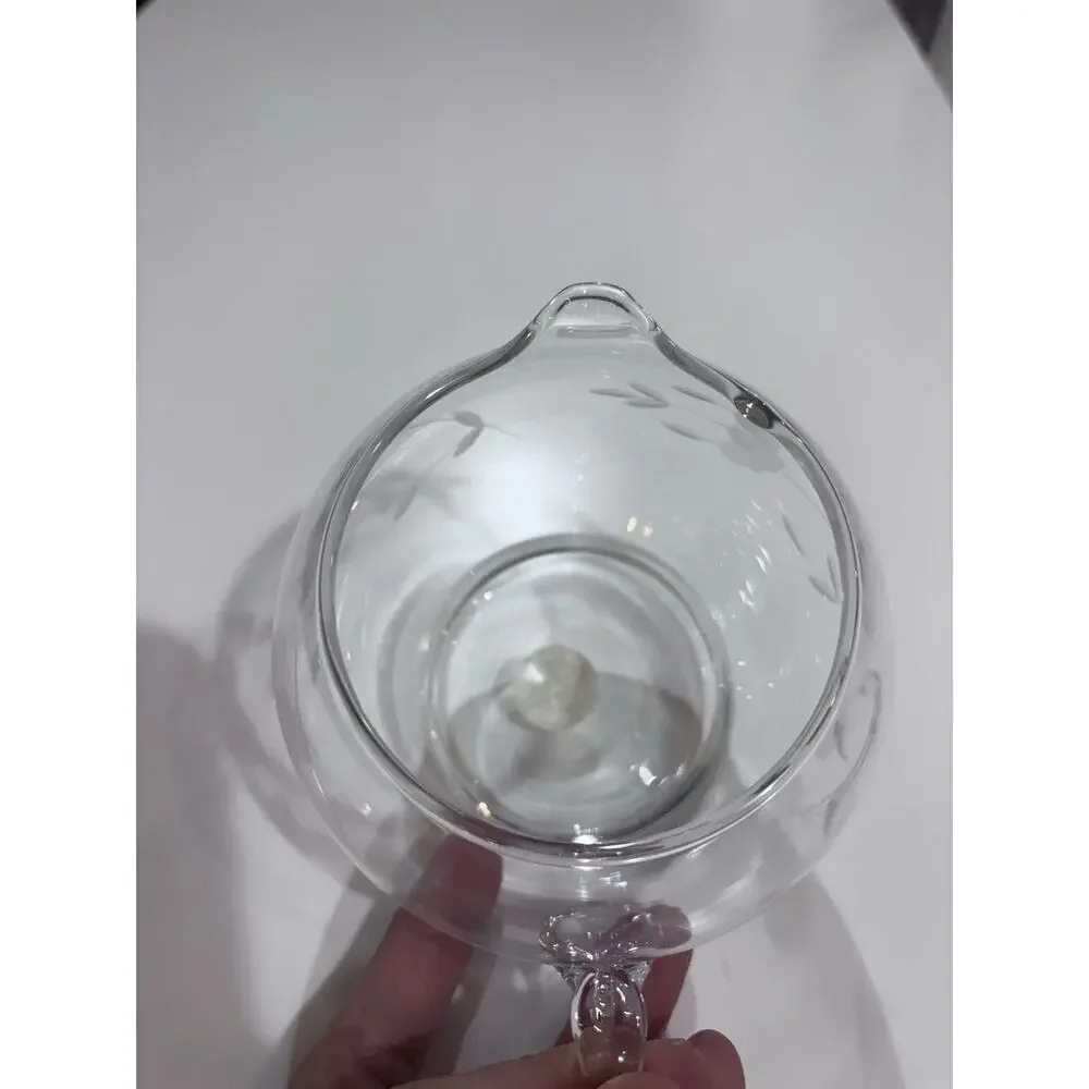 Princess House Heritage Crystal Etched Creamer 3.5